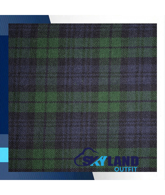 Scottish Kilt Fly Plaid with Purled Fringe in Brown Watch Tartan