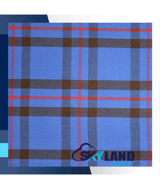 Scottish Kilt Fly Plaid with Purled Fringe in Elliot Modern Tartan