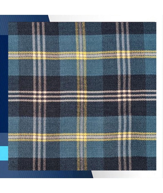 Gorman Blue Tartan Medium Weight Acrylic Fabric