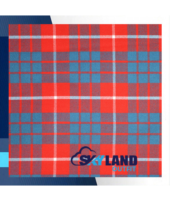 Scottish Kilt Fly Plaid with Purled Fringe in Hamilton Red Tartan