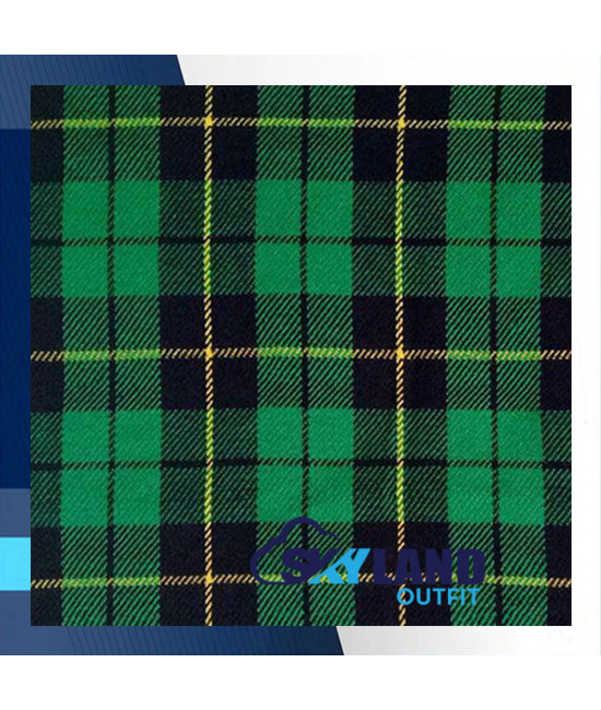 Scottish Kilt Fly Plaid with Purled Fringe in Hunting Wallace Tartan