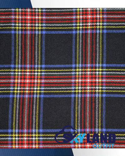 Black Stewart Tartan Medium Weight Acrylic Fabric Black Stewart Tartan Medium Weight Acrylic Fabric