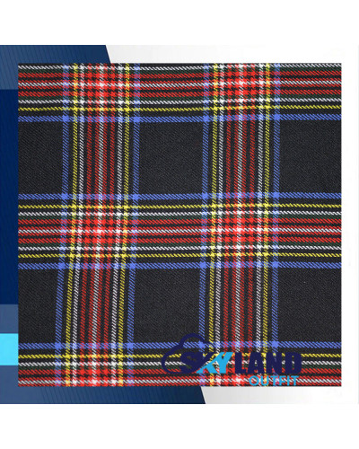 Black Stewart Tartan Medium Weight Acrylic Fabric Black Stewart Tartan Medium Weight Acrylic Fabric