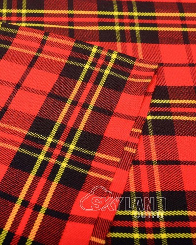 Brodie Red Morrison Tartan Fabric by the Yard | 16 oz Medium Weight