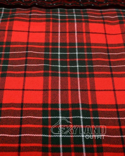 Cumming Red Modern Tartan Fabric by the Yard | 16 oz Medium Weight