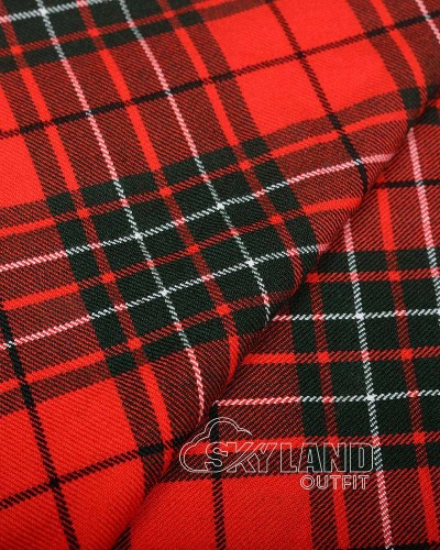 Cumming Red Modern Tartan Fabric by the Yard | 16 oz Medium Weight