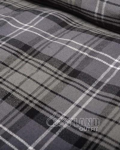 Hamilton Grey Tartan Medium Weight Acrylic Fabric