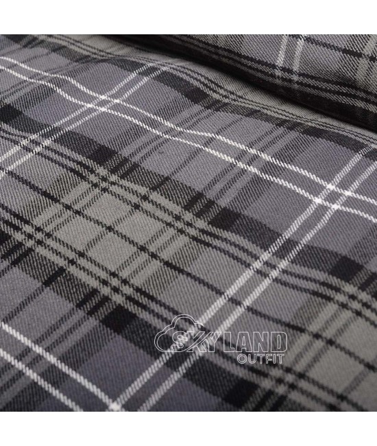 Hamilton Grey Tartan Medium Weight Acrylic Fabric