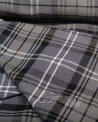 Hamilton Grey Tartan Medium Weight Acrylic Fabric
