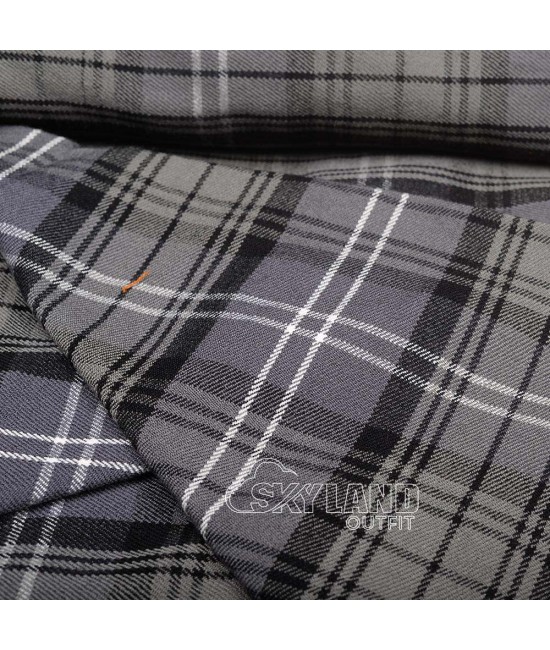 Hamilton Grey Tartan Medium Weight Acrylic Fabric