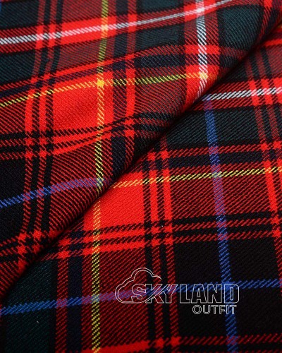 Innes Red Modern Tartan Fabric by the Yard – 16oz Acrylic Wool