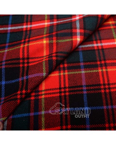 Innes Red Modern Tartan Fabric by the Yard – 16oz Acrylic Wool
