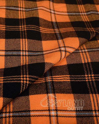 Johnstone Orange & Black Tartan Fabric - Medium Weight Acrylic Fabric