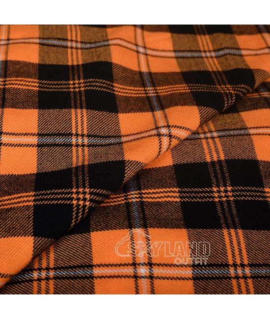 Johnstone Orange & Black Tartan Fabric - Medium Weight Acrylic Fabric