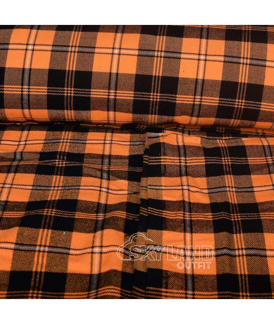 Johnstone Orange & Black Tartan Fabric - Medium Weight Acrylic Fabric
