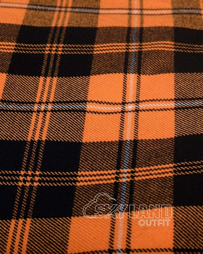 Johnstone Orange & Black Tartan Fabric - Medium Weight Acrylic Fabric