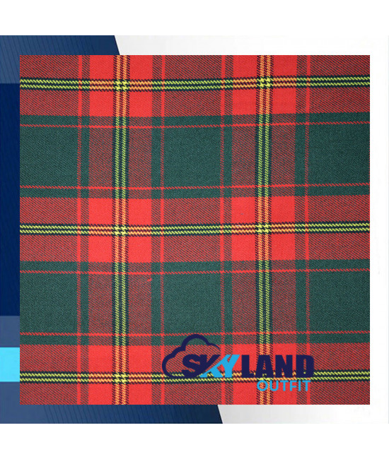 Ulster Red Tartan Scottish Kilt Fly Plaid with Hand Fringed