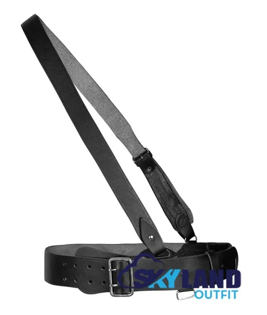 Sam Browne Black Belt with Crossover Shoulder Strap - British Military Belts Sam Browne Black Belt with Crossover Shoulder Strap - British Military Belts