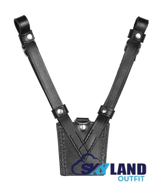 Sam Browne Black Belt with Crossover Shoulder Strap - British Military Belts Sam Browne Black Belt with Crossover Shoulder Strap - British Military Belts