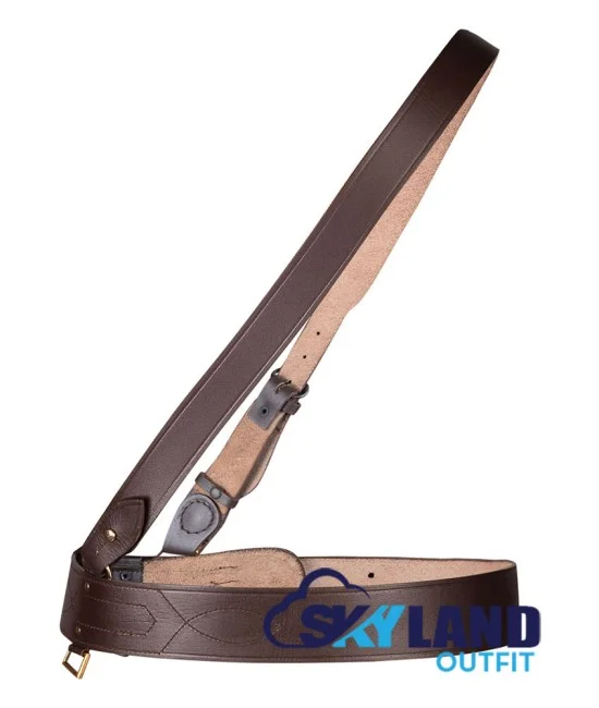 Sam Browne Brown Leather Belt with Crossover Shoulder Strap - British Military Belts Sam Browne Brown Leather Belt with Crossover Shoulder Strap - British Military Belts