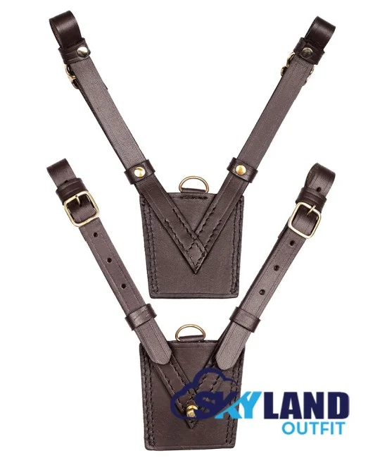 Sam Browne Brown Leather Belt with Crossover Shoulder Strap - British Military Belts Sam Browne Brown Leather Belt with Crossover Shoulder Strap - British Military Belts