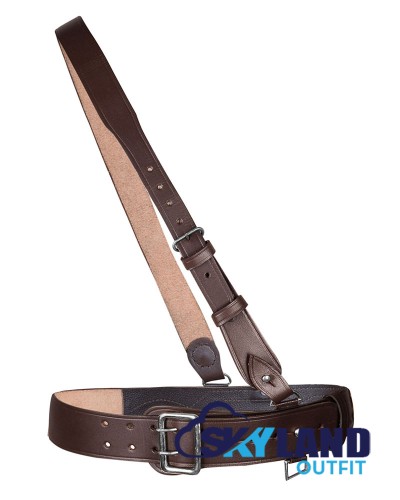 Sam Browne Brown Belt with Crossover Shoulder Strap - British Military Belts