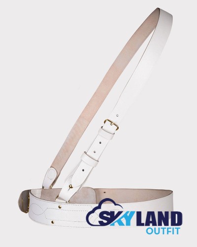 Sam Browne White Belt with Crossover Shoulder Strap - British Military Belts Sam Browne White Belt with Crossover Shoulder Strap - British Military Belts