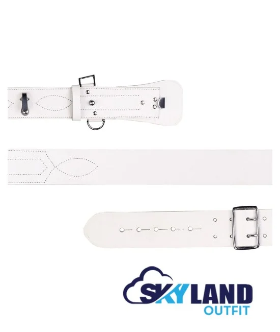 Sam Browne White Leather Belt with Crossover Shoulder Strap - British Military Belts Sam Browne White Leather Belt with Crossover Shoulder Strap - British Military Belts