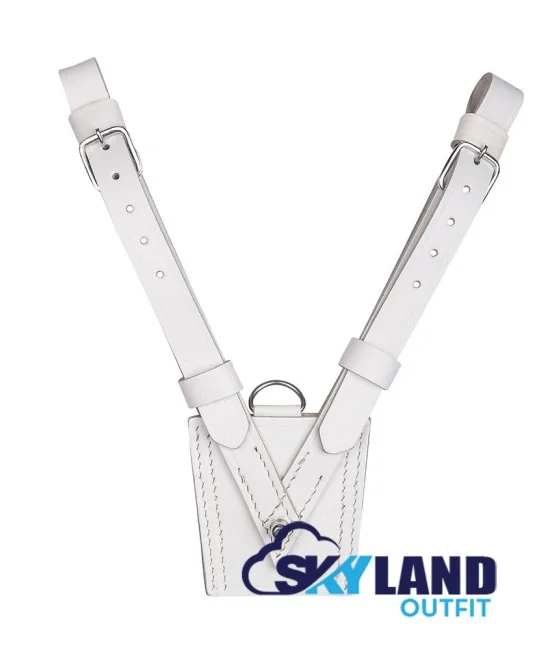 Sam Browne White Leather Belt with Crossover Shoulder Strap - British Military Belts Sam Browne White Leather Belt with Crossover Shoulder Strap - British Military Belts