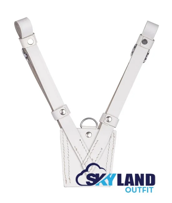 Sam Browne White Leather Belt with Crossover Shoulder Strap - British Military Belts Sam Browne White Leather Belt with Crossover Shoulder Strap - British Military Belts