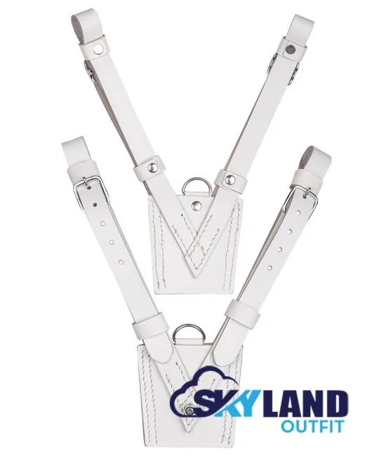 Sam Browne White Leather Belt with Crossover Shoulder Strap - British Military Belts Sam Browne White Leather Belt with Crossover Shoulder Strap - British Military Belts