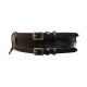 Black Leather Double Buckle D-Ring Kilt Belt with Pirate Belt