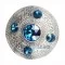 Scottish Fly Plaid Celtic Design Antique Brooch with 5 Blue Stones