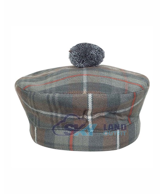 Scottish Mackenzie Weathered Tartan Balmoral Hat Military Highlander Kilt Cap