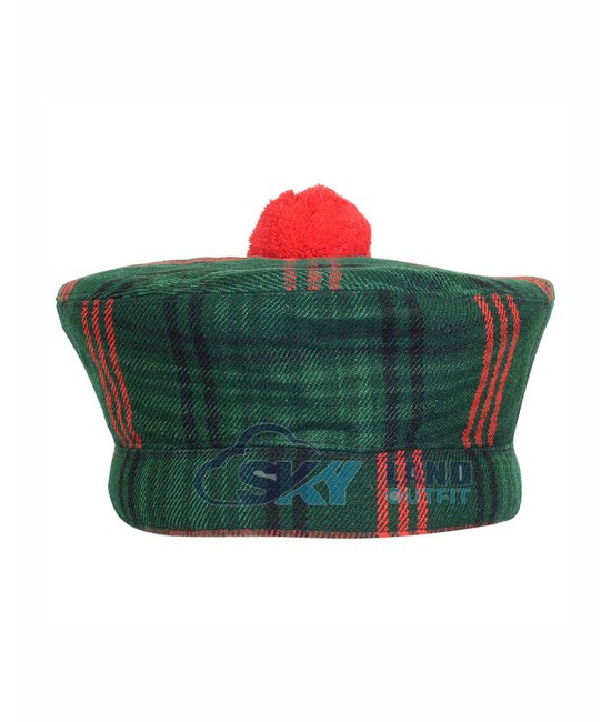 Scottish Ross Hunting Tartan Balmoral Hat Military Highlander Kilt Cap