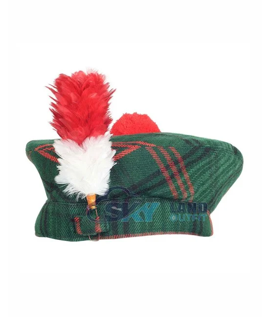 Scottish Ross Hunting Tartan Balmoral Hat Military Highlander Kilt Cap Scottish Ross Hunting Tartan Balmoral Hat Military Highlander Kilt Cap