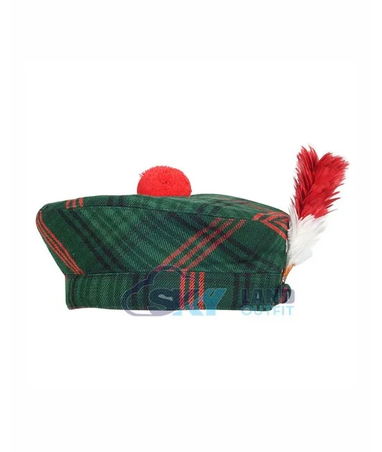 Scottish Ross Hunting Tartan Balmoral Hat Military Highlander Kilt Cap Scottish Ross Hunting Tartan Balmoral Hat Military Highlander Kilt Cap