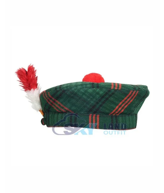 Scottish Ross Hunting Tartan Balmoral Hat Military Highlander Kilt Cap Scottish Ross Hunting Tartan Balmoral Hat Military Highlander Kilt Cap
