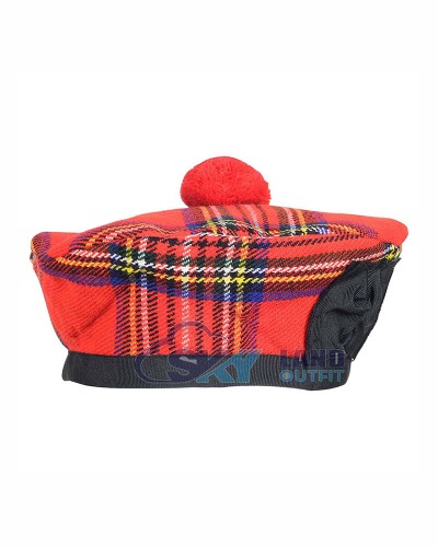 Scottish Royal Steward Tartan Balmoral Hat Military Highlander Kilt Cap Scottish Royal Steward Tartan Balmoral Hat Military Highlander Kilt Cap