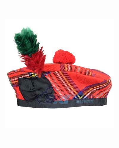 Scottish Royal Steward Tartan Balmoral Hat Military Highlander Kilt Cap Scottish Royal Steward Tartan Balmoral Hat Military Highlander Kilt Cap