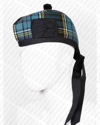 Glengarry Hat Military Bonnet Bagpiper Anderson Tartan Cap Glengarry Hat Military Bonnet Bagpiper Anderson Tartan Cap
