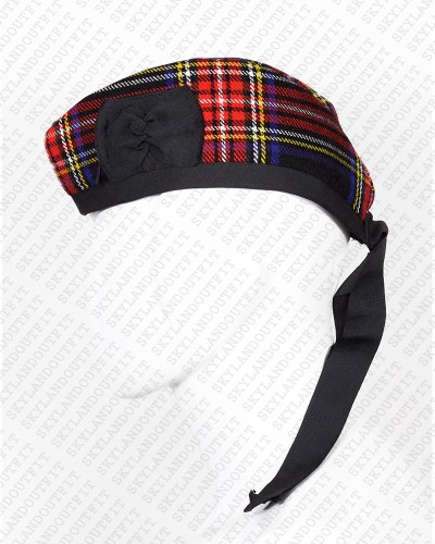 Glengarry Hat Military Bonnet Bagpiper Black Stewart Tartan Cap Glengarry Hat Military Bonnet Bagpiper Black Stewart Tartan Cap