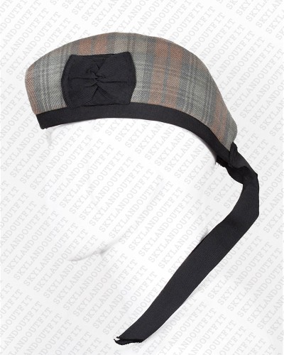 Glengarry Hat Military Bonnet Bagpiper Black Watch Weathered Tartan Cap Glengarry Hat Military Bonnet Bagpiper Black Watch Weathered Tartan Cap
