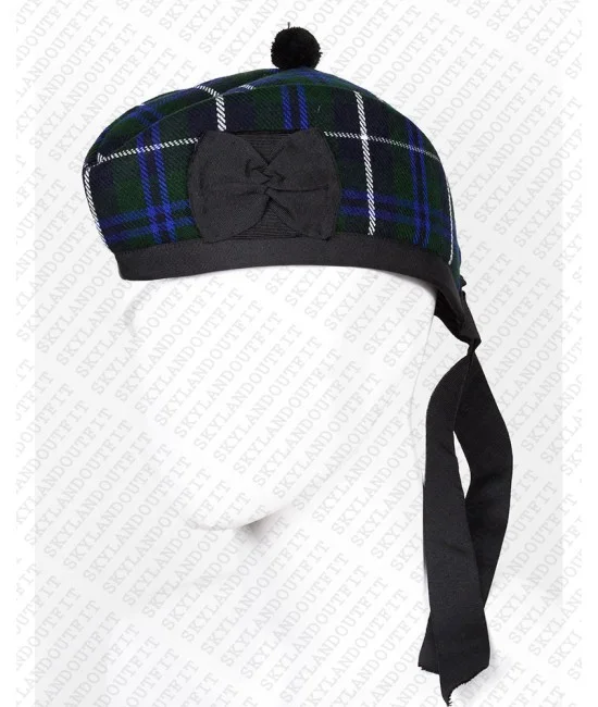 Glengarry Hat Military Bonnet Bagpiper Blue Douglas Tartan Cap Glengarry Hat Military Bonnet Bagpiper Blue Douglas Tartan Cap