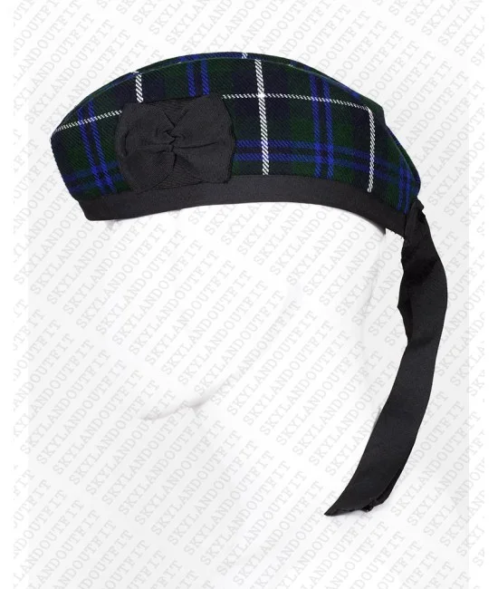 Glengarry Hat Military Bonnet Bagpiper Blue Douglas Tartan Cap Glengarry Hat Military Bonnet Bagpiper Blue Douglas Tartan Cap