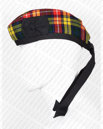 Glengarry Hat Military Bonnet Bagpiper Buchanan Tartan Cap Glengarry Hat Military Bonnet Bagpiper Buchanan Tartan Cap