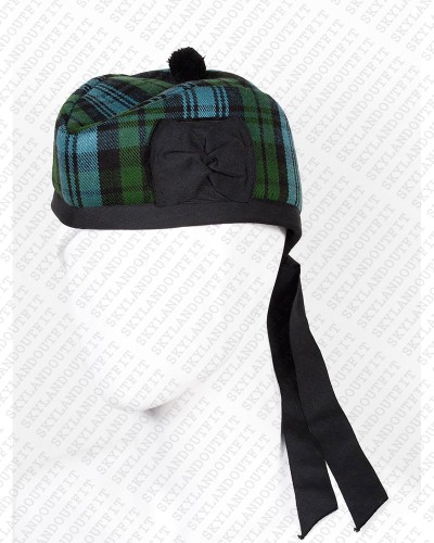 Glengarry Hat Military Bonnet Bagpiper Campbell Ancient Tartan Cap Glengarry Hat Military Bonnet Bagpiper Campbell Ancient Tartan Cap