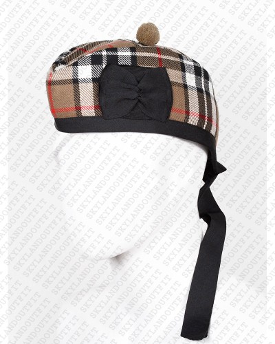 Glengarry Hat Military Bonnet Bagpiper Campbell Thompson Tartan Cap Glengarry Hat Military Bonnet Bagpiper Campbell Thompson Tartan Cap