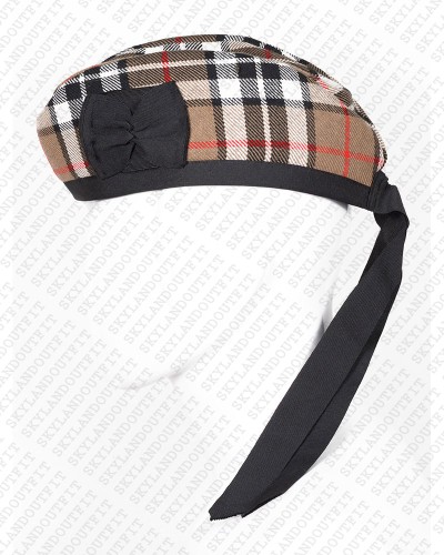 Glengarry Hat Military Bonnet Bagpiper Campbell Thompson Tartan Cap Glengarry Hat Military Bonnet Bagpiper Campbell Thompson Tartan Cap