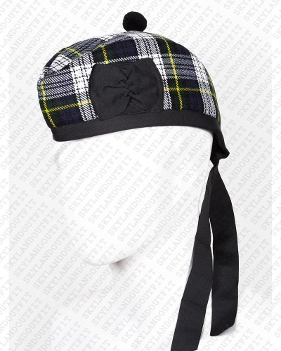 Glengarry Hat Military Bonnet Bagpiper Dress Gordon Tartan Cap Glengarry Hat Military Bonnet Bagpiper Dress Gordon Tartan Cap